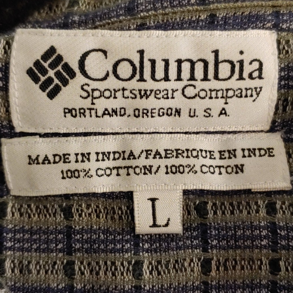 Men's Columbia Size L Cotton Button Down Shirt -35 - Picture 4 of 5